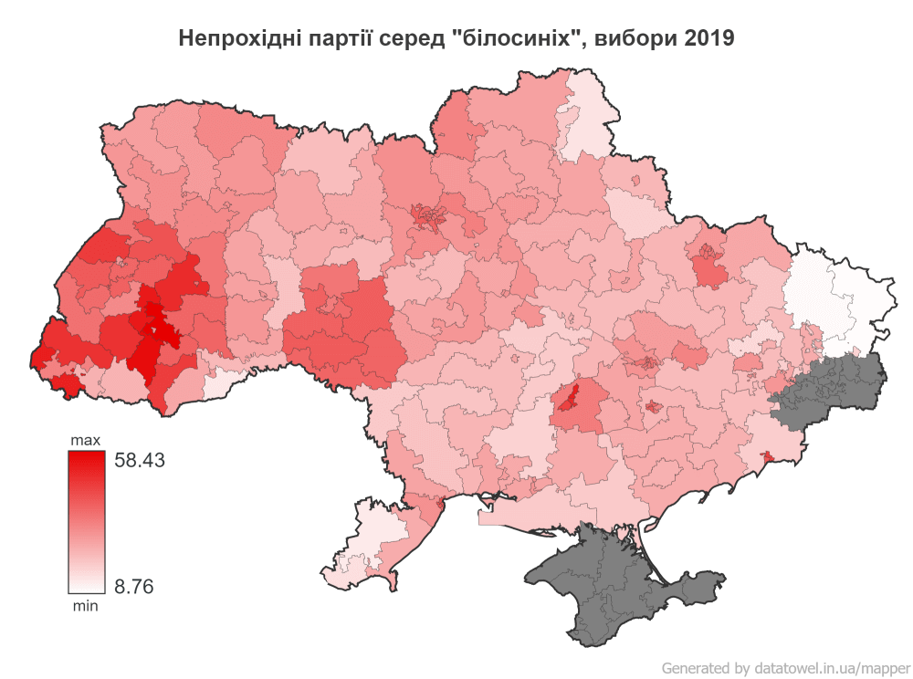 Сині менше 5%